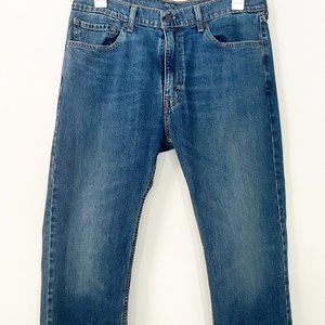 Men's Levi's 505 Regular Jeans Blue Size 36x34 Clothes Denim Solid Straight Leg